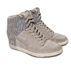 NIKE Women's Dunk Sky Hi Wedge Sneakers Gray 7